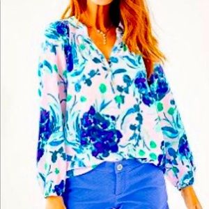 LILLY PULITZER ELSA top in Pink Tropics Sweet Pea